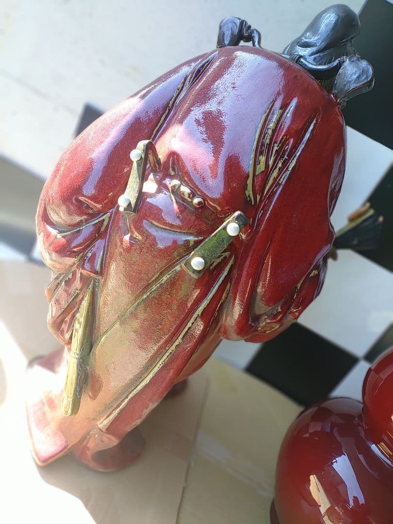 愛知 石湾陶器 中国 神様 鍾馗 しょうき像 疱瘡 魔除け 骨董品 学業合格祈願