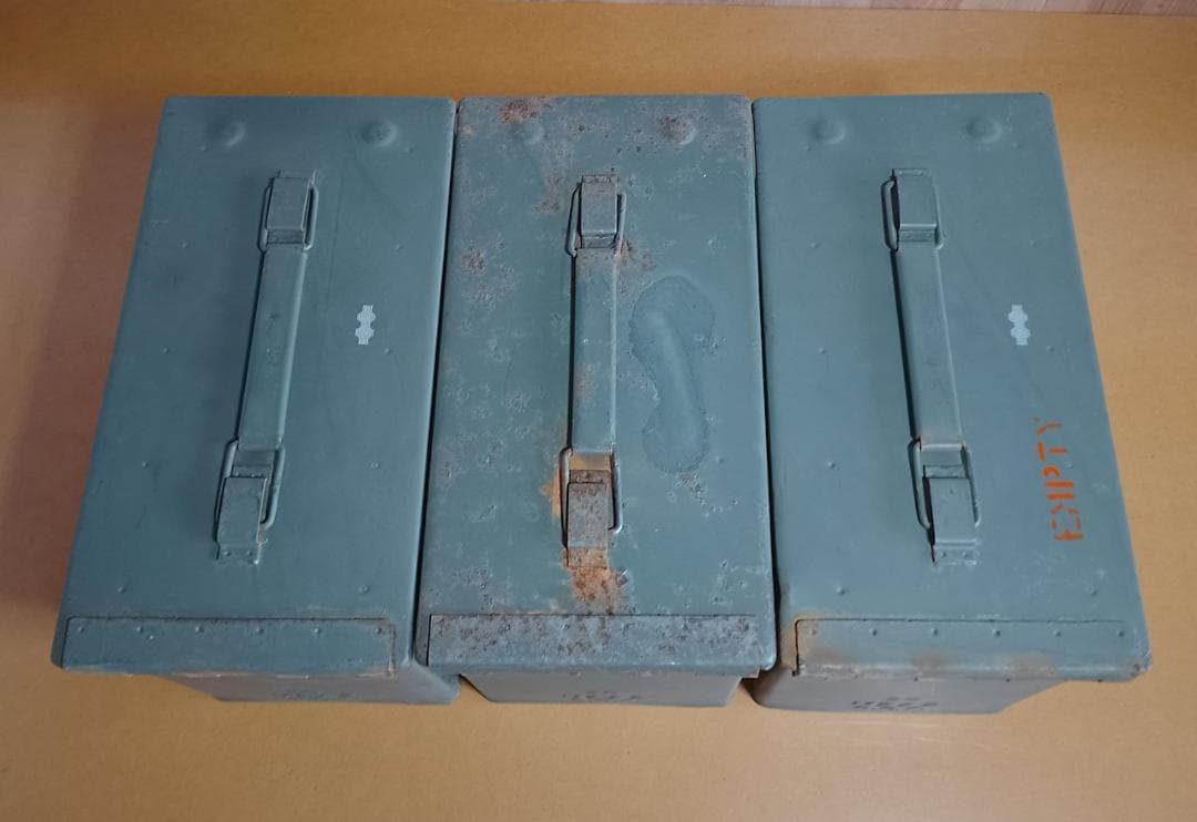 実物 USED 米軍 弾薬箱 アンモボックス 3セットインテリア サバゲー