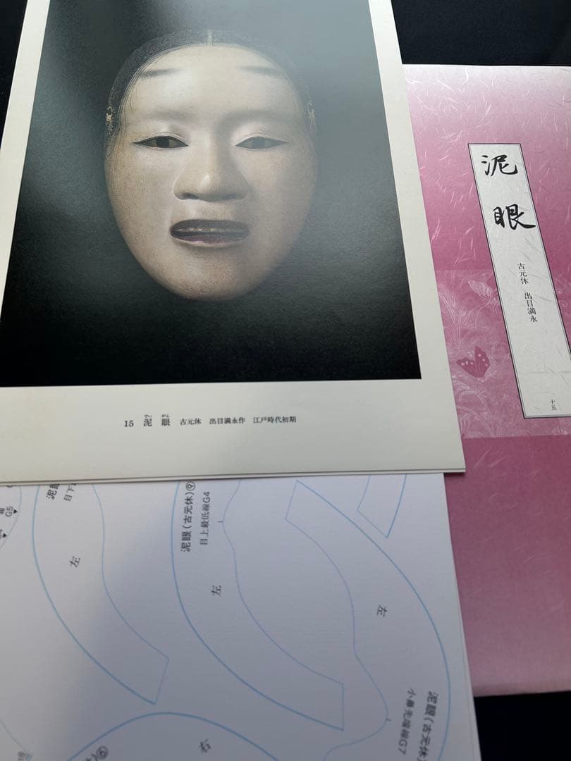 能面型紙集 25面揃 解題付 玉川大学出版部 稀少貴重本 限定700部