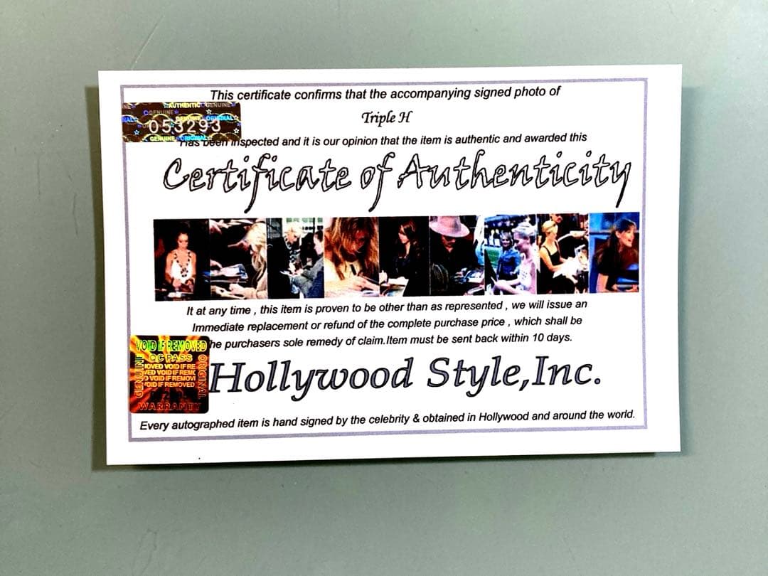 トリプルH直筆サイン入り超特大写真…Triple H…プロレスラー…