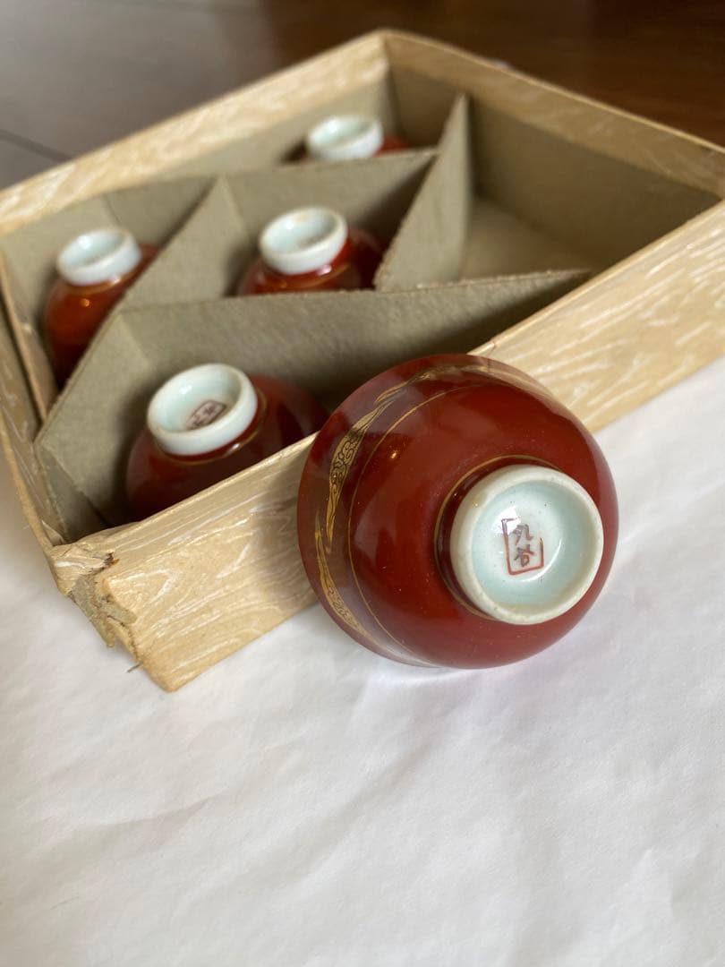 春画　浮世絵デザインの茶碗5個セット　レア品　骨董品