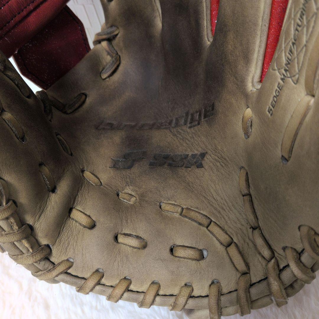 即戦力♡SSK最高峰【プロエッジ 】軟式 内野手用 グローブ 赤ラメ×ベージュ