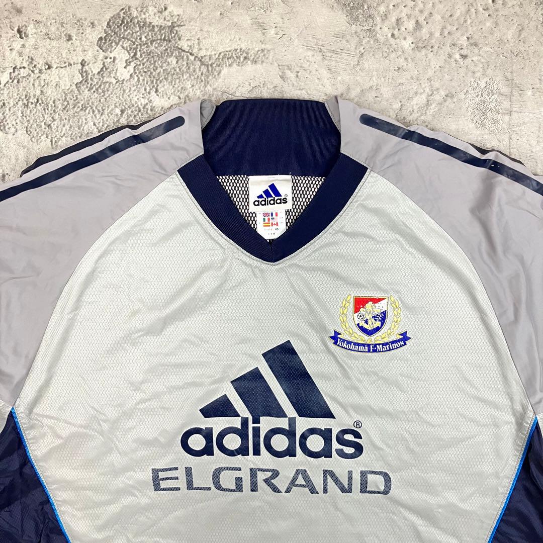 00s adidas 横浜F・マリノス 長袖ピステトップ 日本製 古着 企業ロゴ