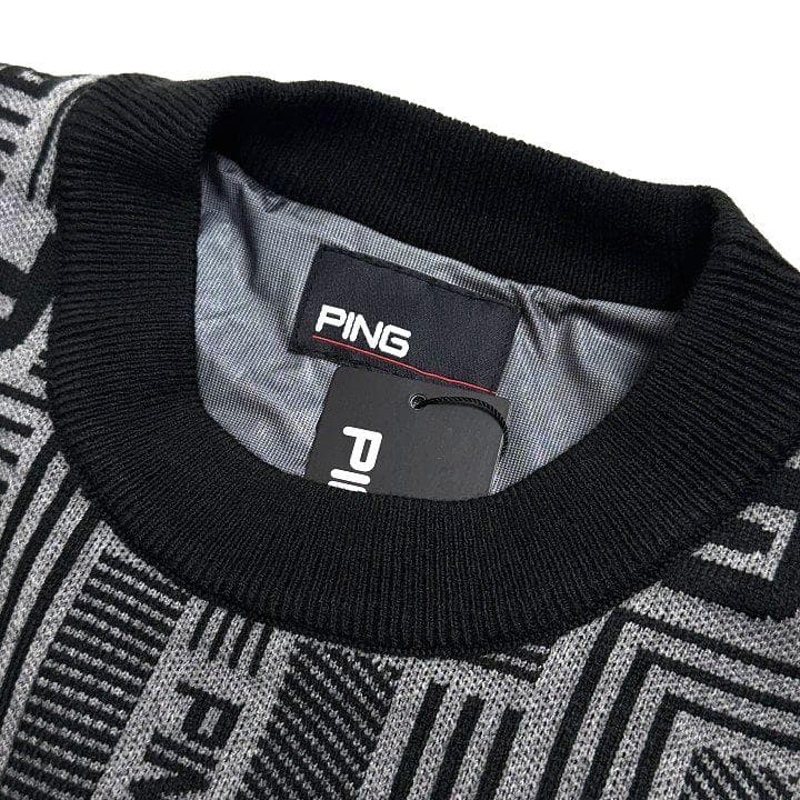 新品 PING ピン ゴルフ 防風裏付きクルーネック ニット プルオーバー M