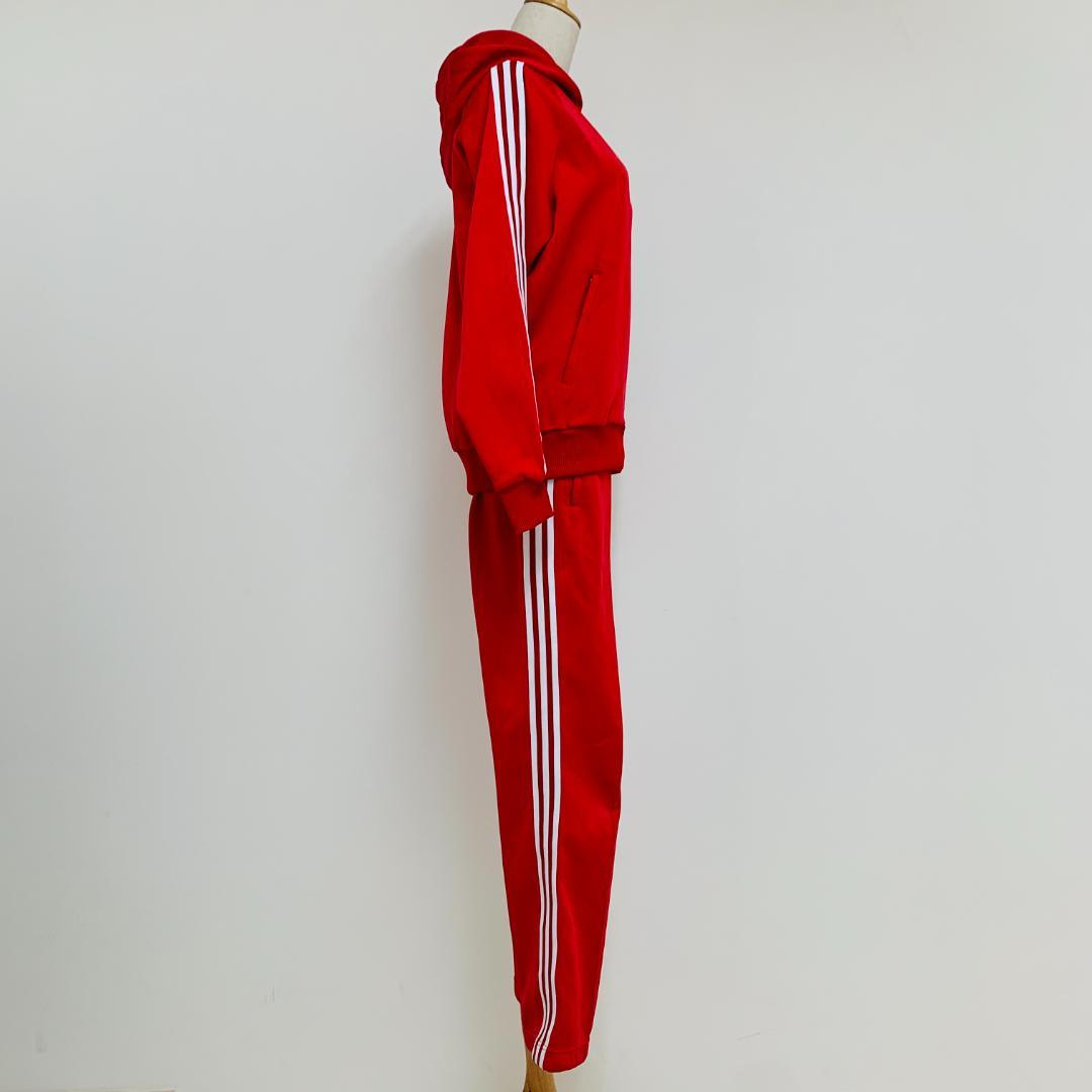 希少 保存◎ デサント製 adidas トラックスーツ 赤 日本製 70s後期