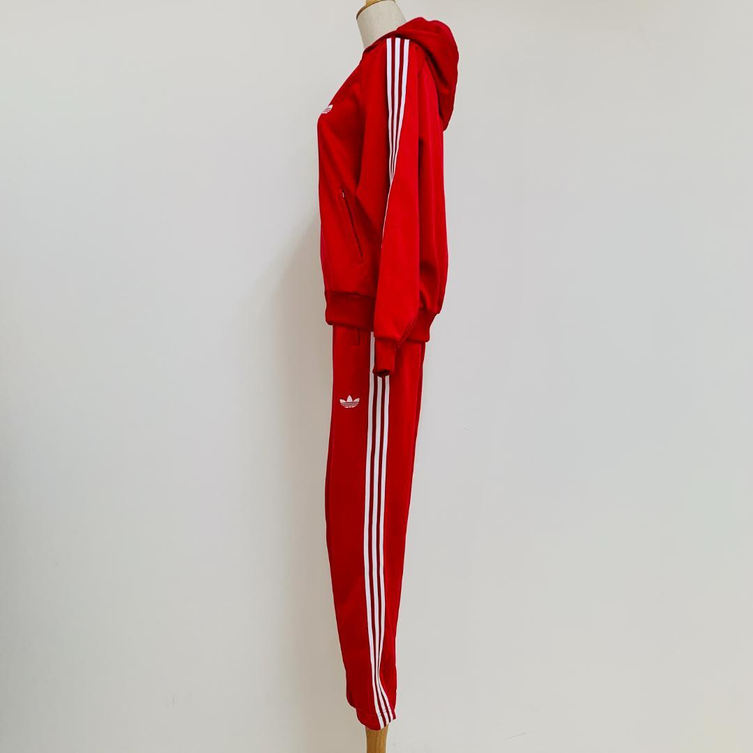 希少 保存◎ デサント製 adidas トラックスーツ 赤 日本製 70s後期