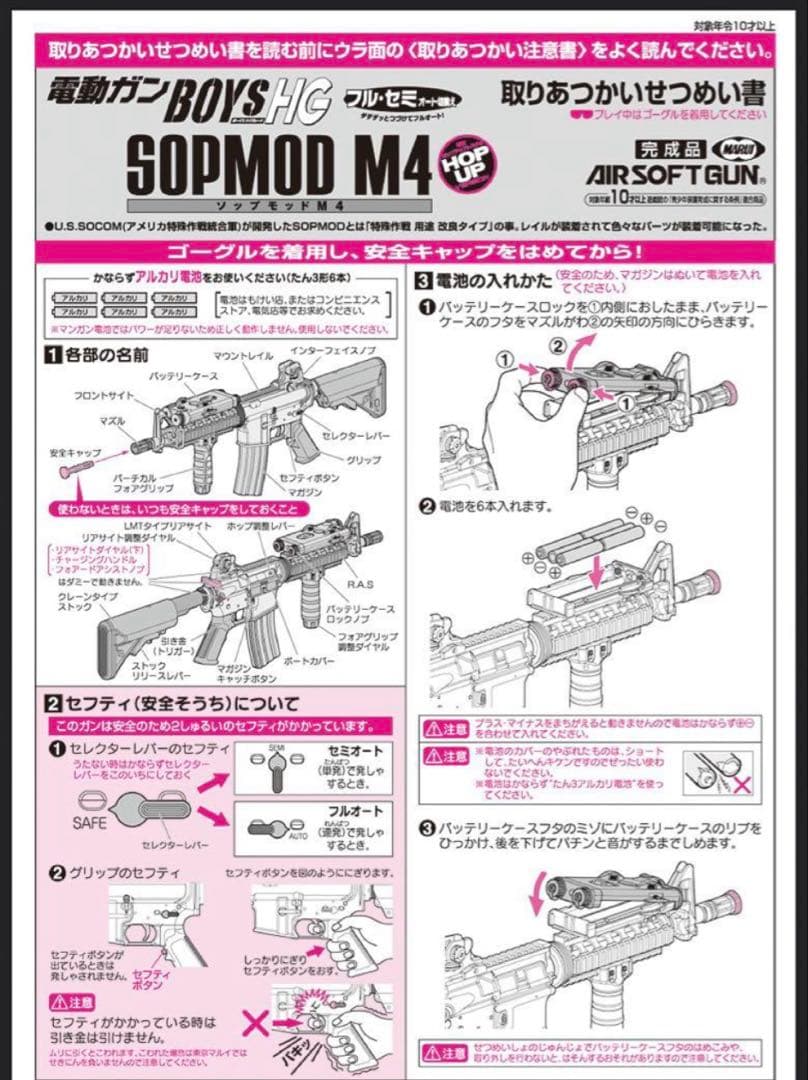 美品　東京マルイ カスタム品　SOPMOD M4 ボーイズ　SBD 金属ピニオン