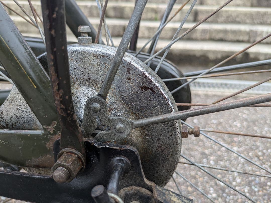 山口　シルバー号　整備済み　実用車　昭和 レトロ 自転車 　ロッドブレーキ