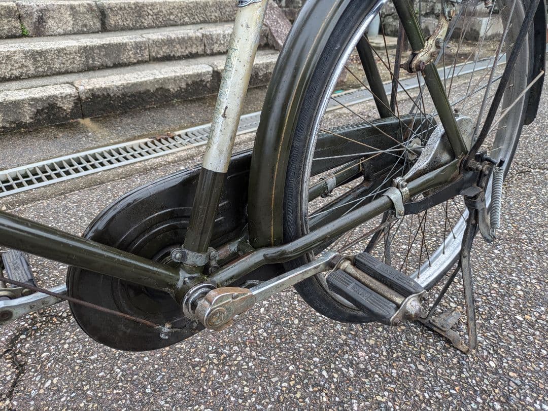 山口　シルバー号　整備済み　実用車　昭和 レトロ 自転車 　ロッドブレーキ