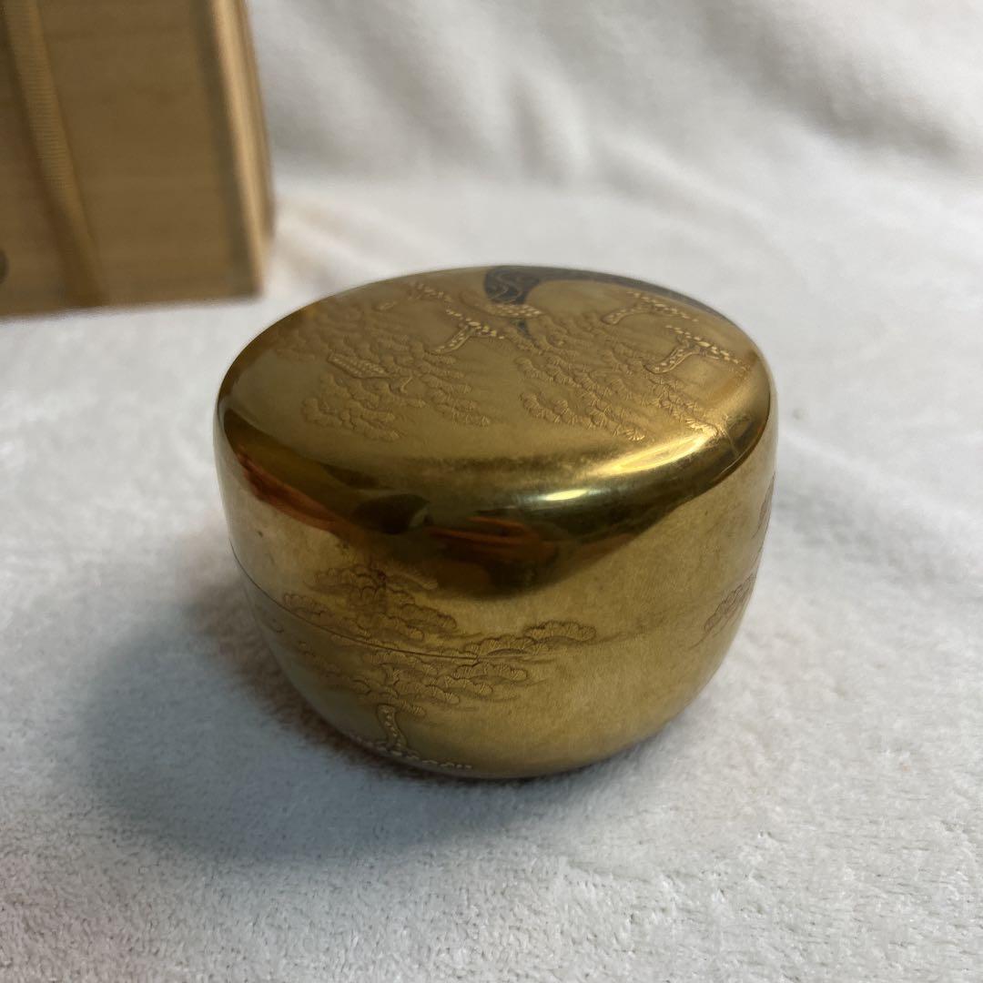 茶道具　金地住吉蒔絵　棗　荒井正春作