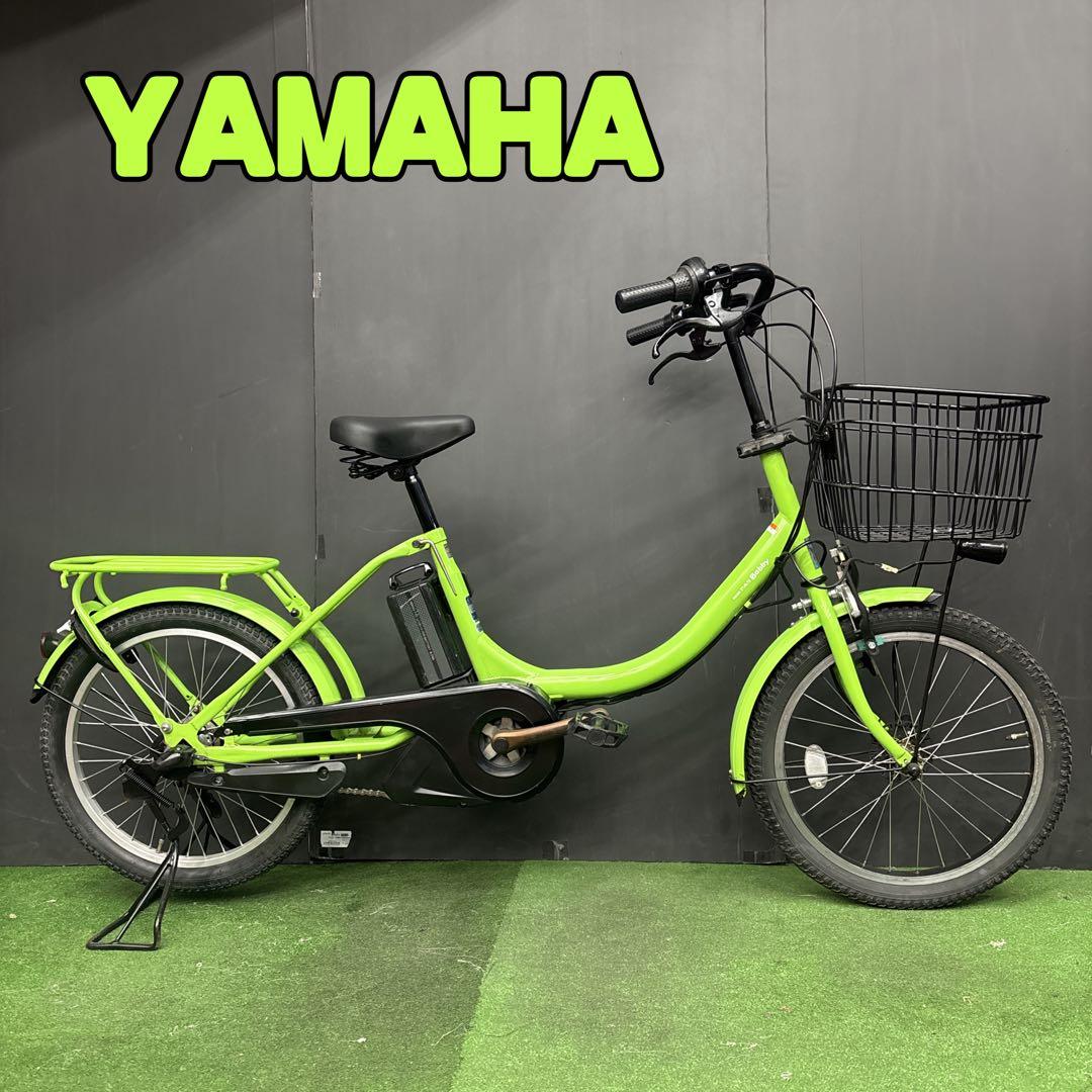 電動自転車 YAMAHA PAS Babby キミドリ 3人乗り対応　31★