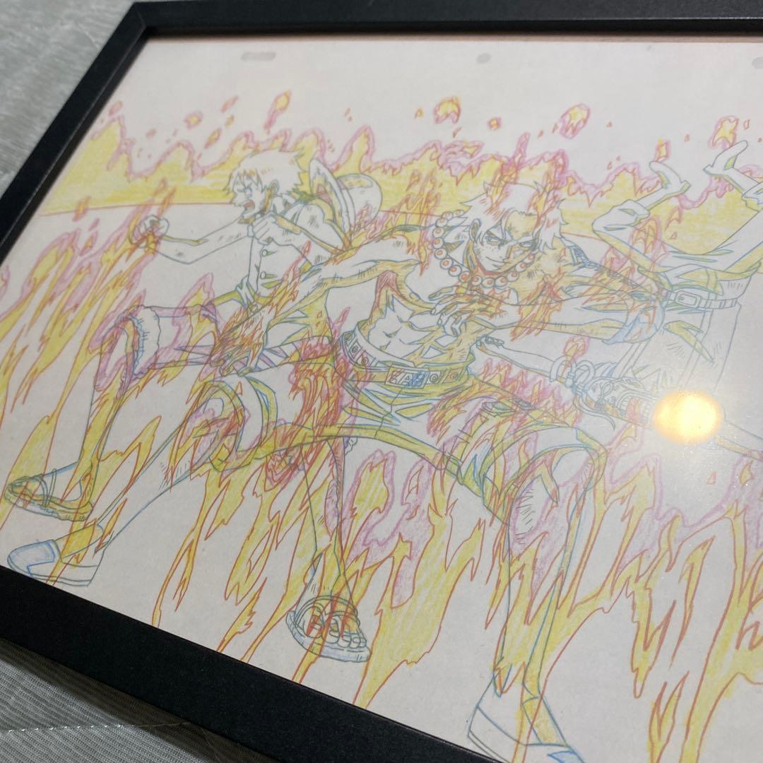 ワンピース　原画　 ルフィ　エース　フレーム付き