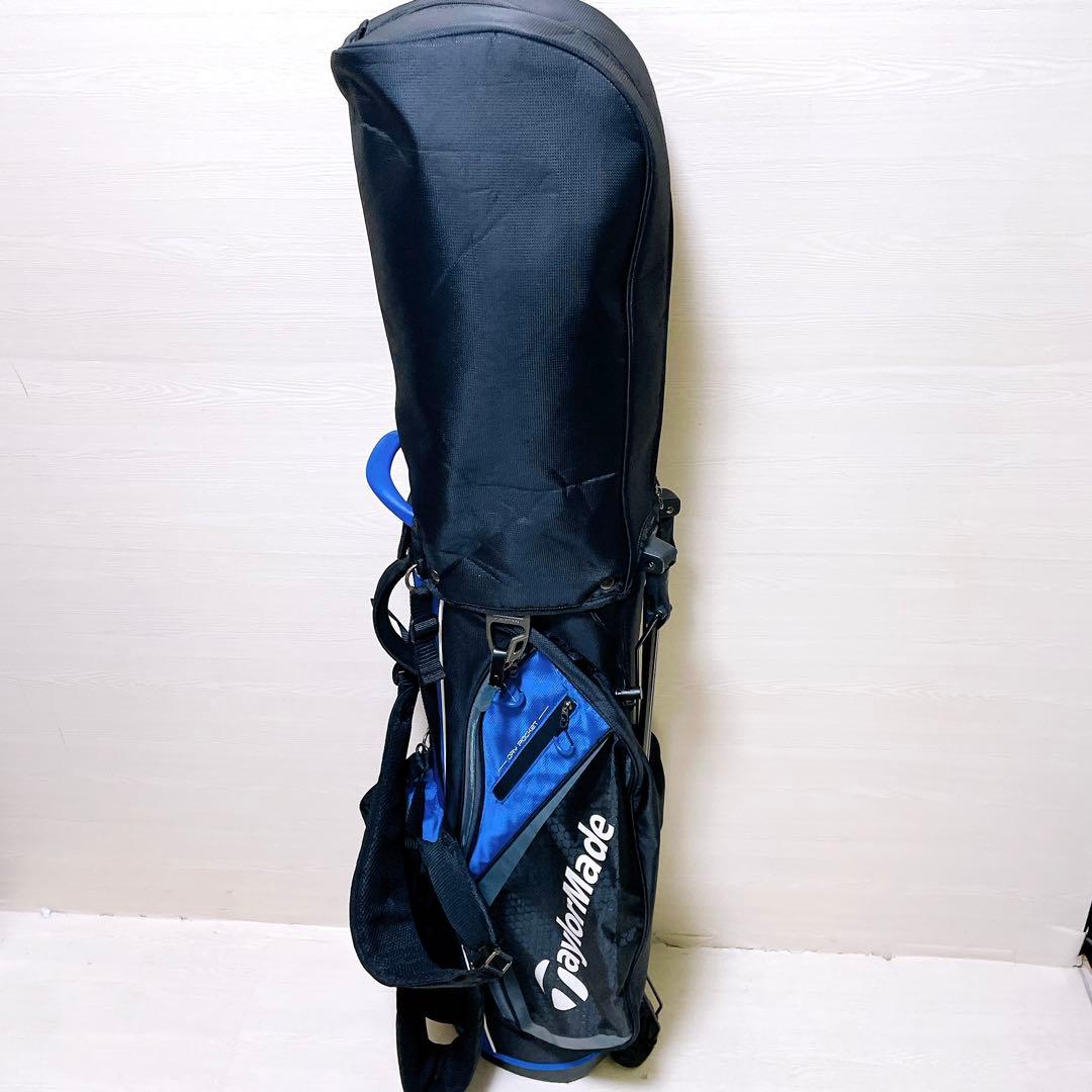 美品 テーラーメイド キャディバッグ スタンド式 9.5型 7分割 黒 青
