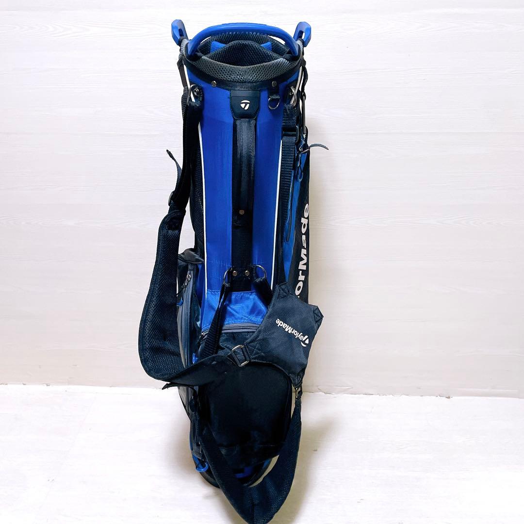 美品 テーラーメイド キャディバッグ スタンド式 9.5型 7分割 黒 青