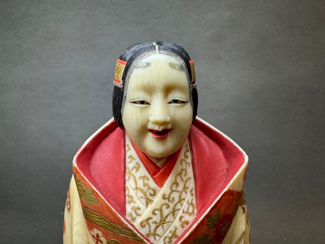 極上　博多人形　希少品　置物　仏像　和彫　天然素材　アンティーク　和彫　置物