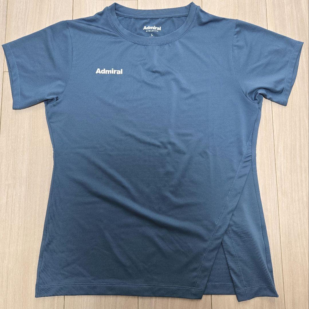 アドミラル テニス サイドアシメスリットTEE Lサイズ　ネイビー