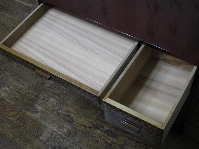 皇室献上品 伝統工芸 箱根寄木細工 木象嵌 麻の葉文様 民芸 箪笥 26万円