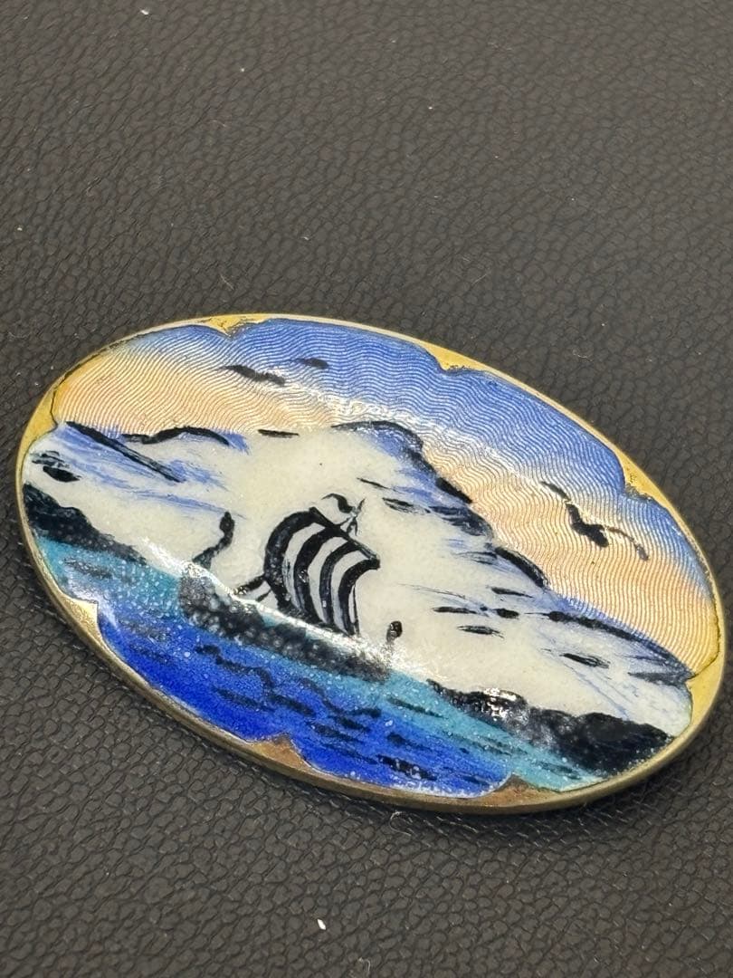 ヴィンテージJ. Angell Jacobsen 船のブローチカフリンクスセット