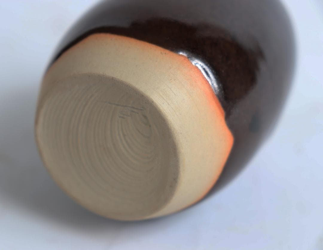 茶道具 桶谷定一 肩衝茶入 草花仕覆 共箱