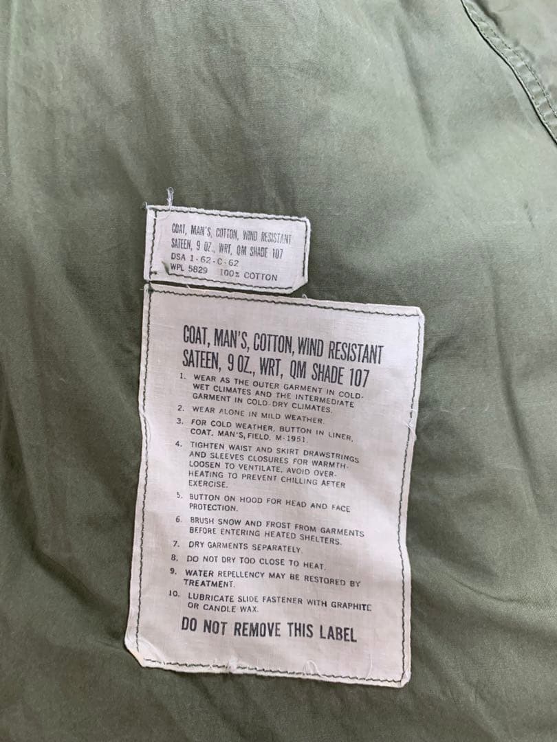 米軍実物　M-51 フィールドジャケットcrownジッパー S-S アメリカ軍