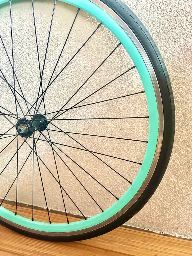 ビアンキ【Bianchi純正】クリンチャーホイール＆タイヤ前輪★珍しいチェレステ