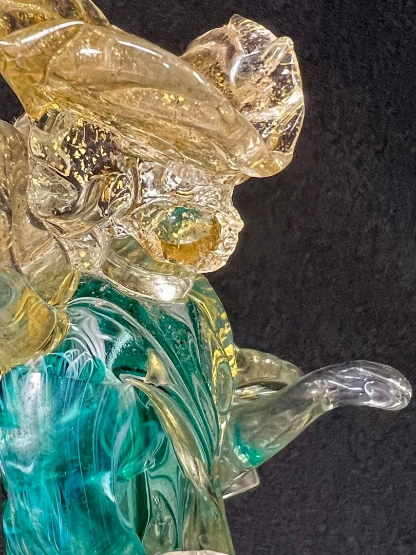 ベネチアン　ムラーノガラス　男女ペアー人形　置物