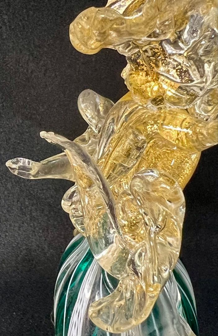 ベネチアン　ムラーノガラス　男女ペアー人形　置物