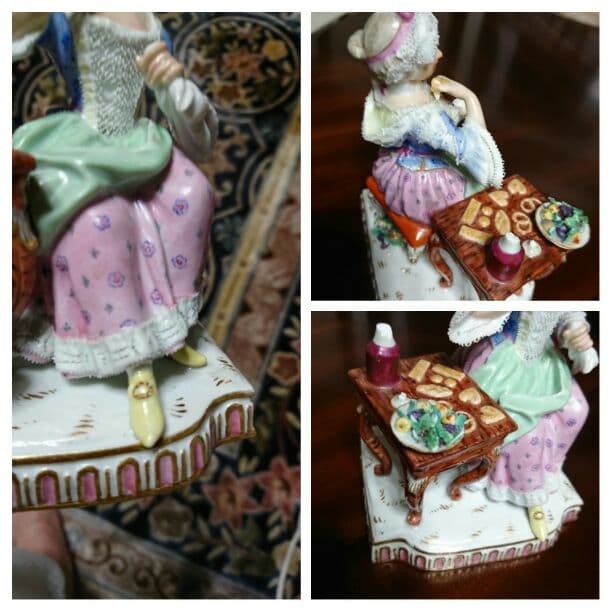希少マイセン人形　五感の寓意 味覚 本物フィギュリン 細かなレース装飾が魅力的