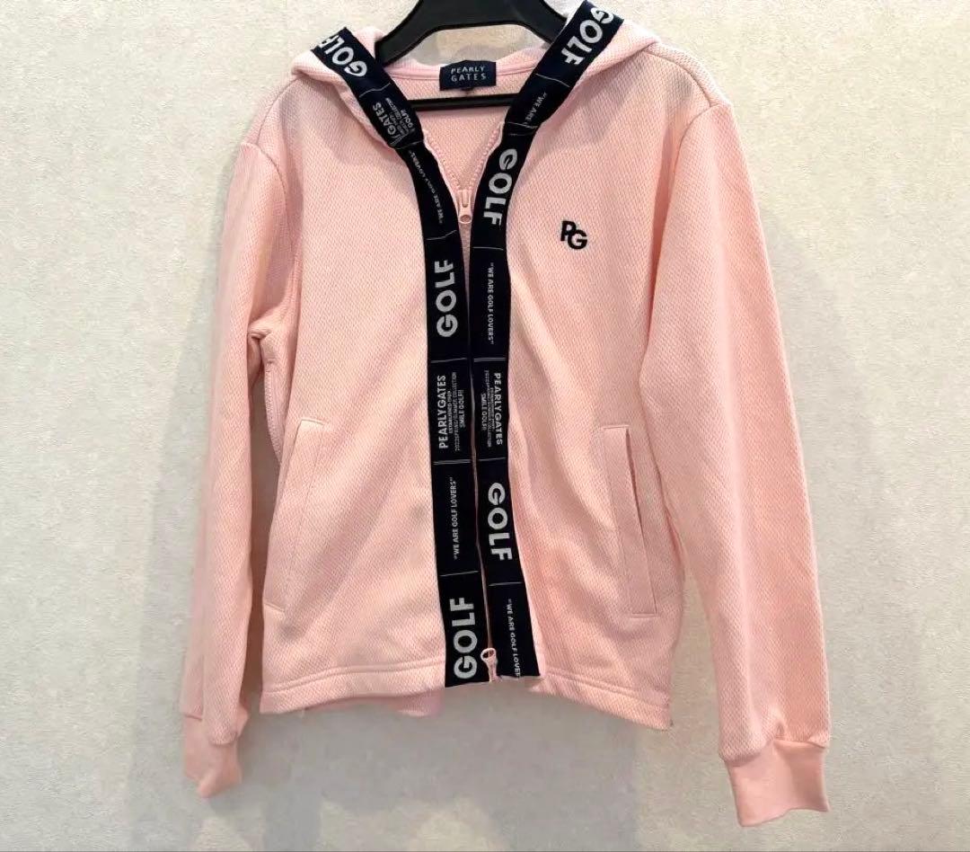 【試着のみ】PEARLY GATES GOLF フード付きパーカー ピンク 0