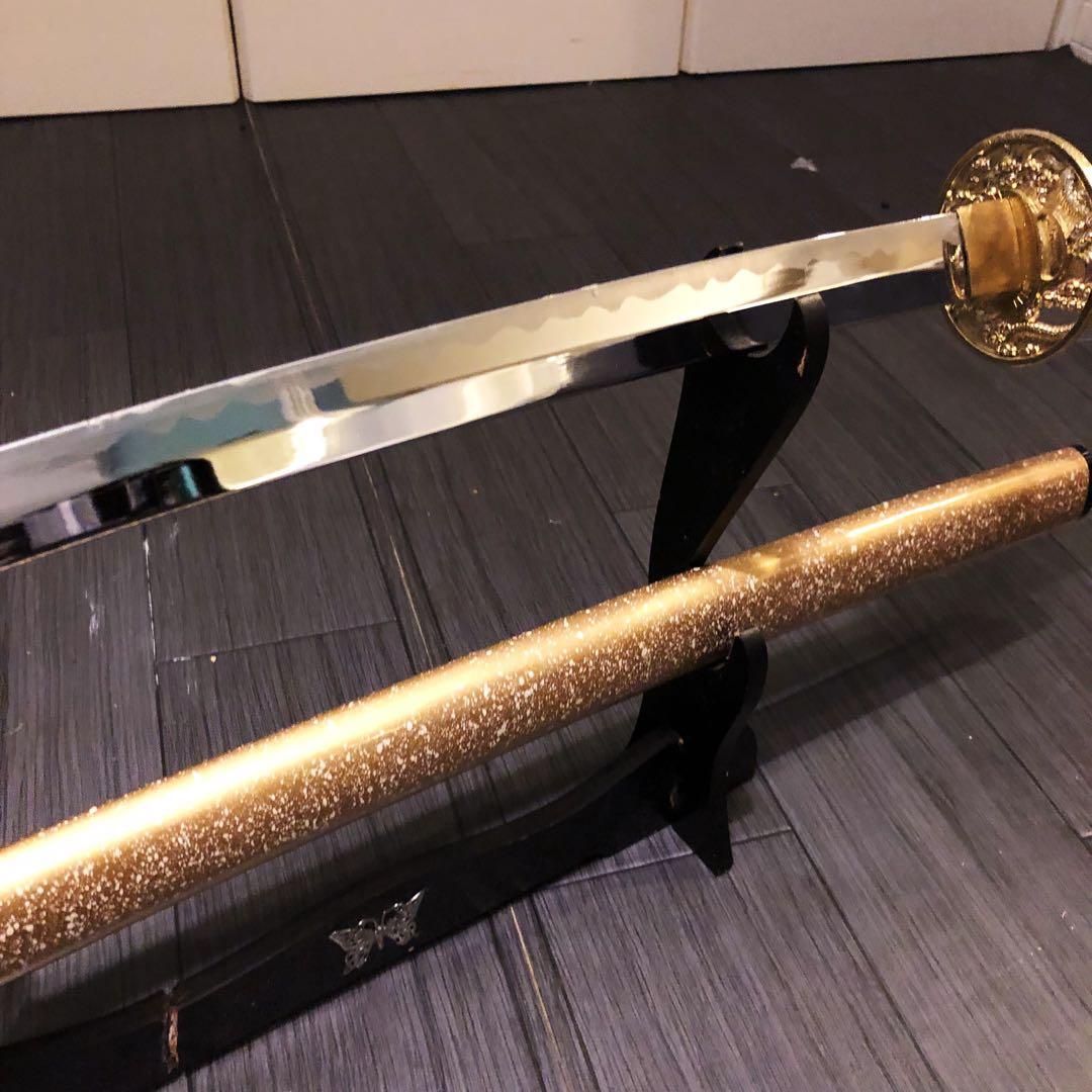 高級模造刀　白金拵え　太刀　本格模造刀