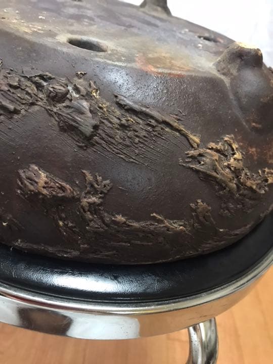 希少時代手作り松皮大きい盆栽鉢木肌作り植木鉢大寄せ植え鉢30cmゴツゴツ南蛮鉢