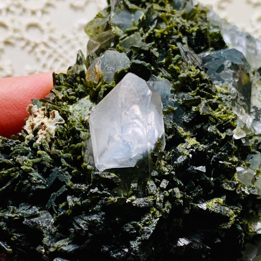 苔むした庭園/見事なエピドートインクォーツC/パキスタンスカルドゥ産