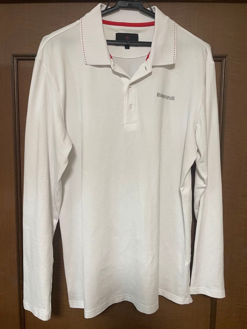 BRIEFING ブリーフィング　長袖ポロシャツ ホワイト　サイズL