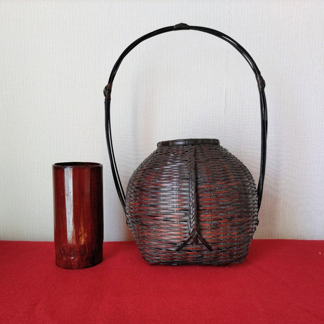 宗全籠（手付籠）唐物写…竹良斎 作