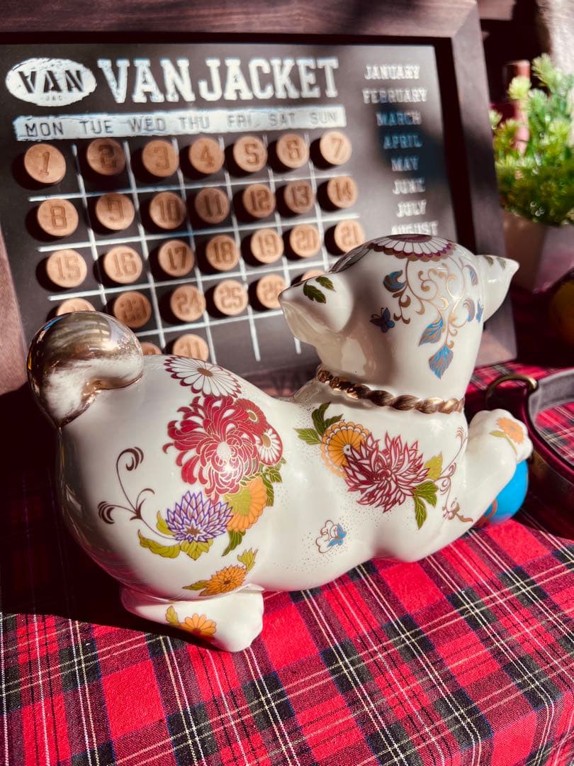 値引フランクリンミント社が1980年代「薩摩の皇犬」陶器製のフィギュリン大変希少