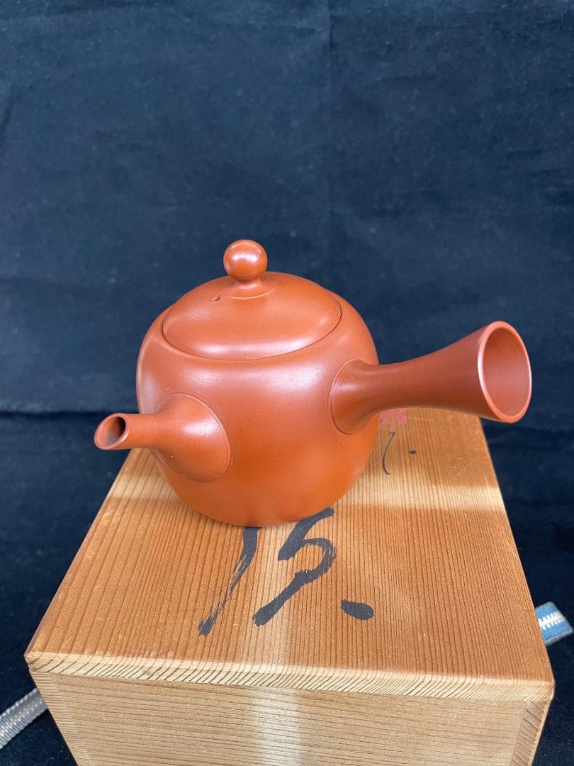 常滑焼　風月作　白道彫り　竹彫り　急須　茶器　煎茶道具