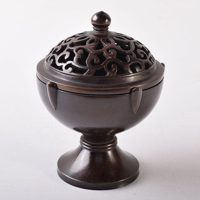 マル 茶道具　釜師　根来実三作　唐銅　火屋蓋置　共箱　V R8718