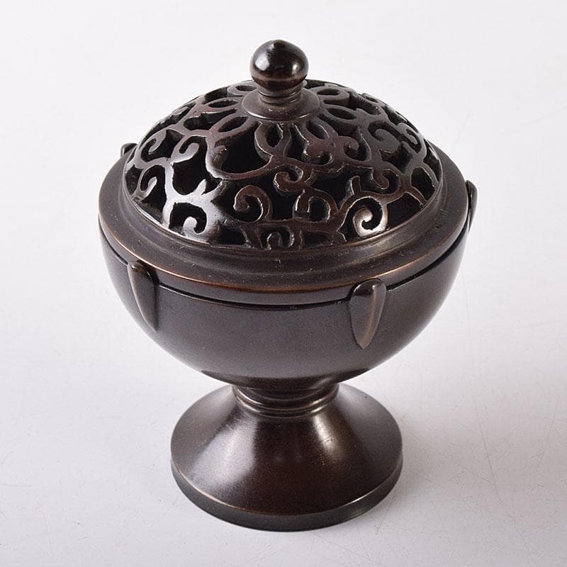 マル 茶道具　釜師　根来実三作　唐銅　火屋蓋置　共箱　V R8718