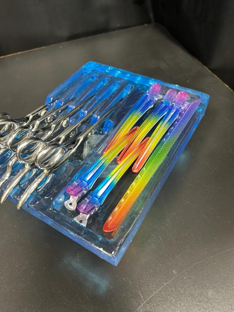 BARBER　barbershop　シザーケース　シザースタンド　レジン