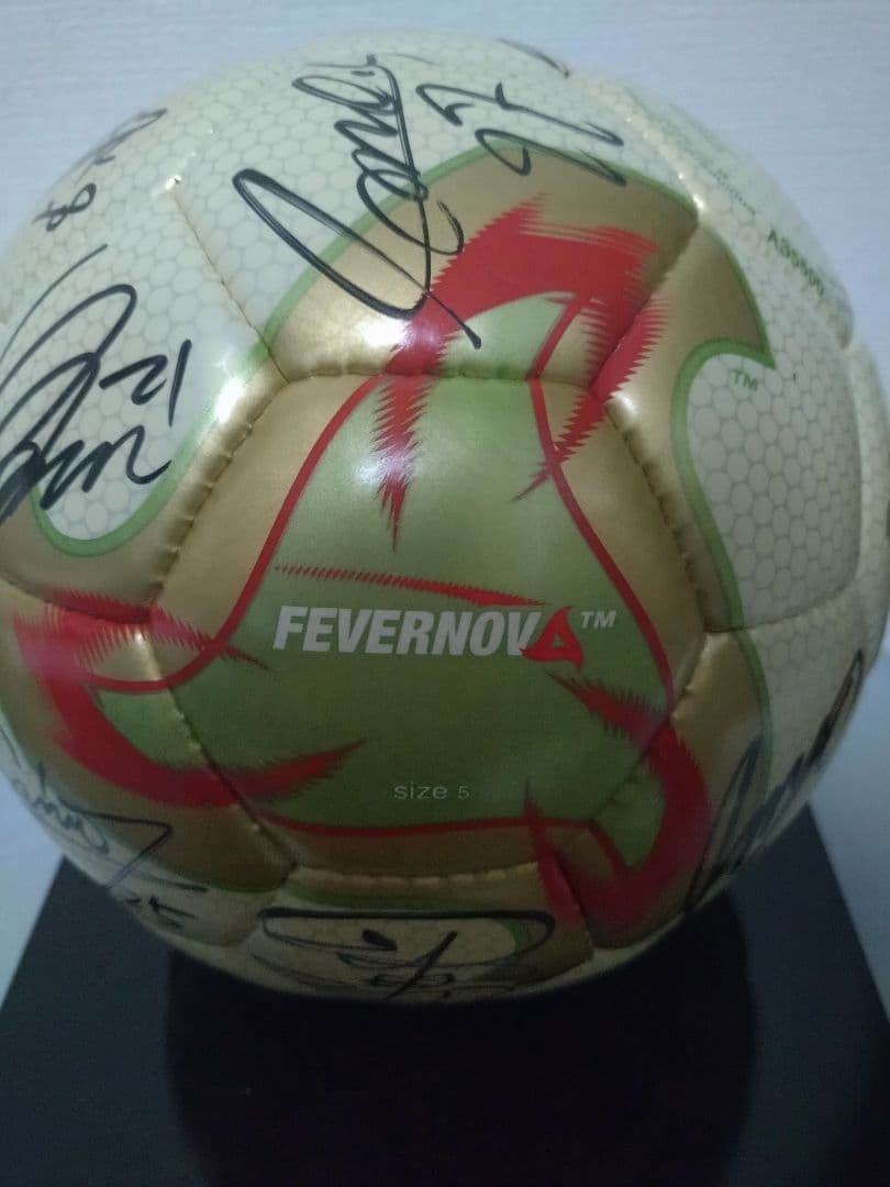 柏レイソル直筆サイン入り　日韓大会FIFAワールドカップ公式試合球