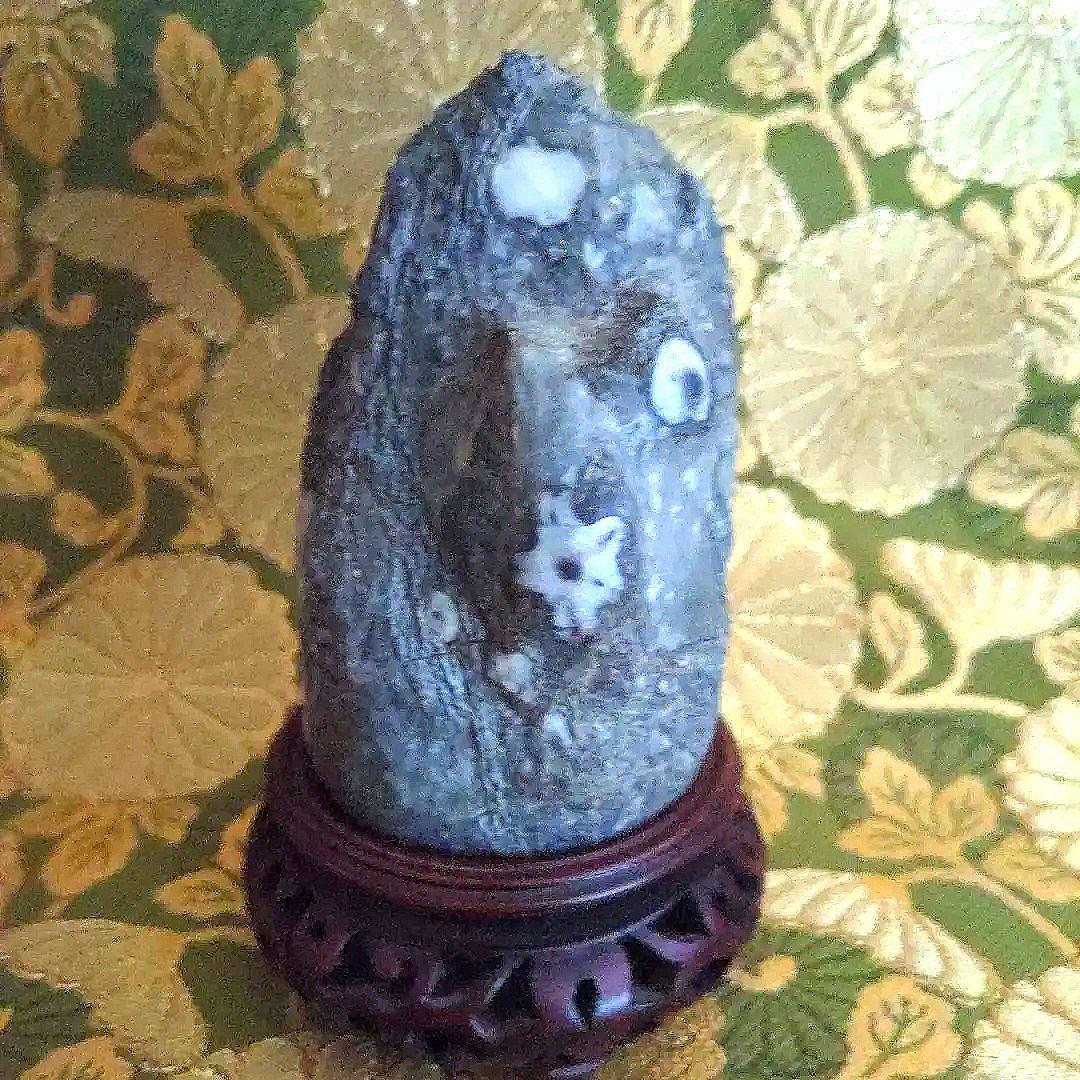 【最終価格】門司　梅花石　台座付　水石　盆石