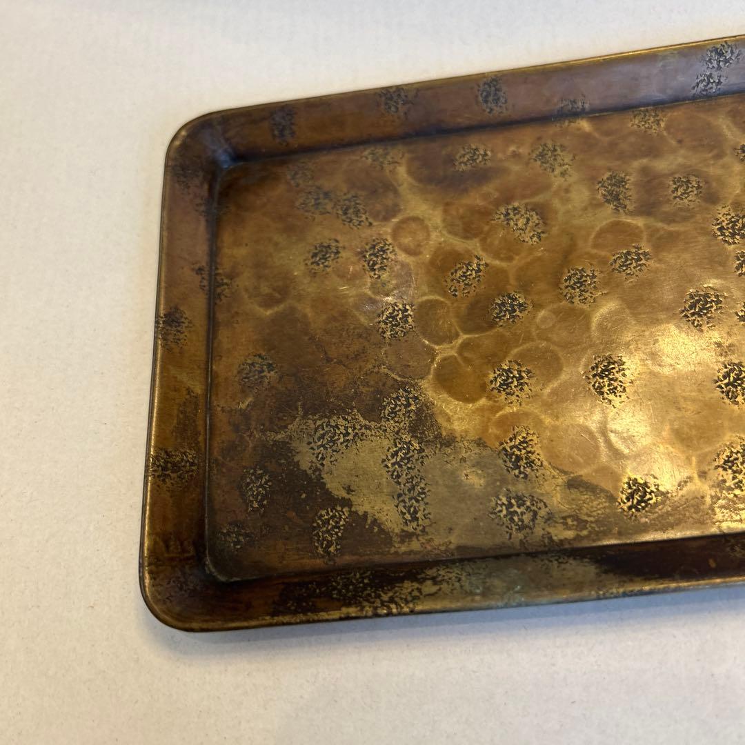 『値引き』【煎茶道具】ビンテージ・アンティーク品　大西成古造黄銅打し　名品急須盆