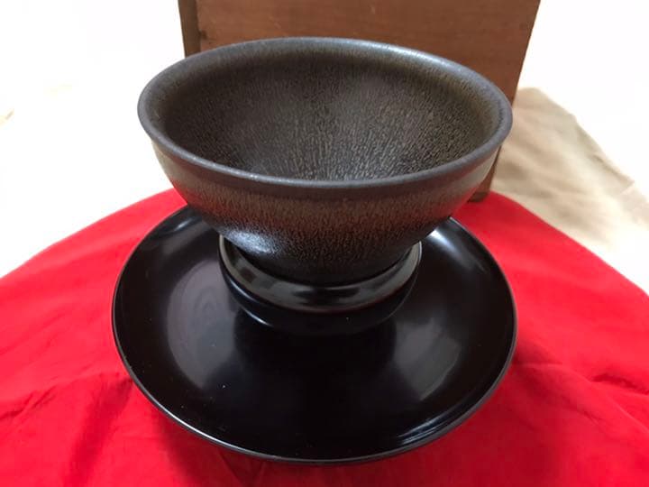 茶道具 唐物 宋時代天目茶碗 貴人台 旧家蔵出　旧日の丸旗