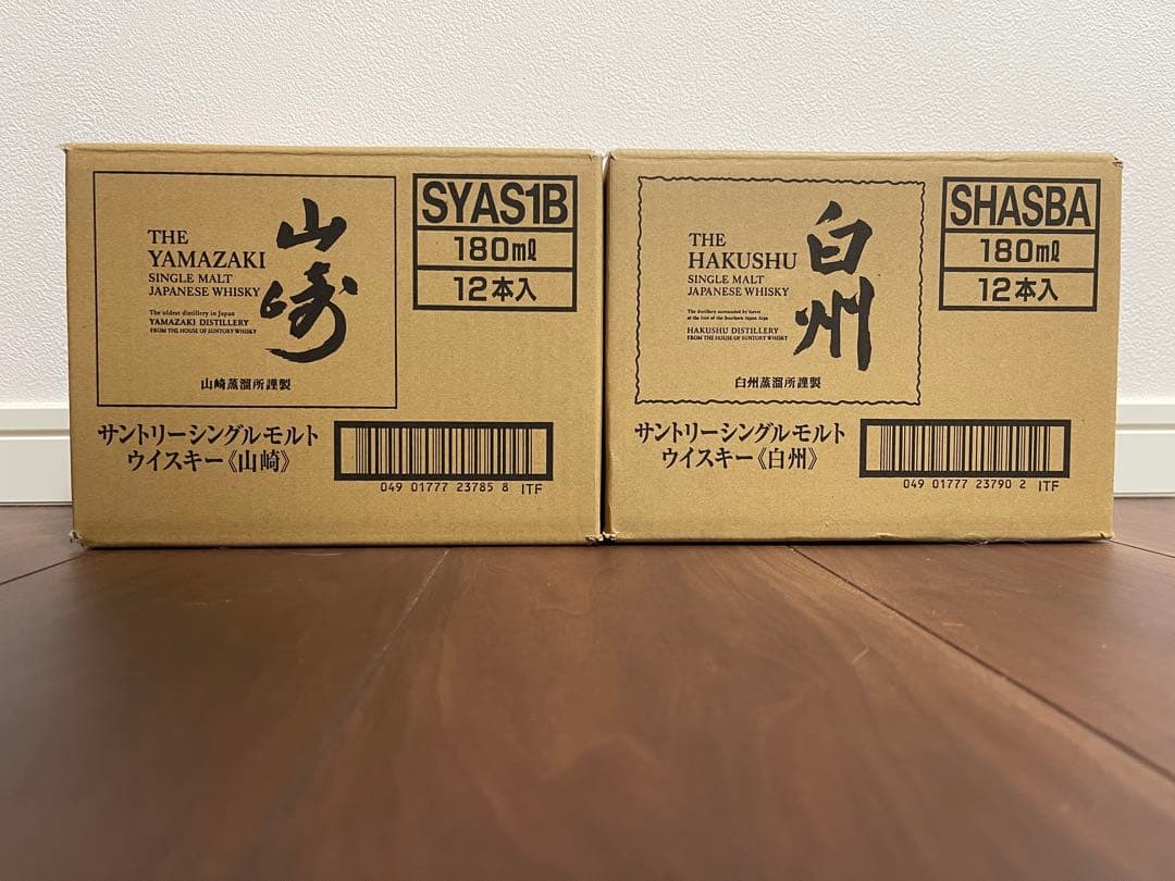 新品 山崎・白州 シングルモルトウイスキー 180ml 12本セット*2