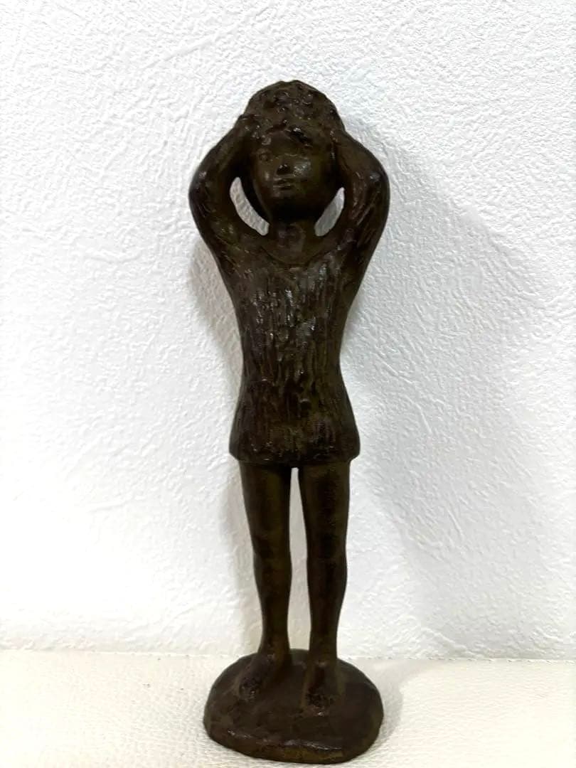 植木力 UEKI刻銘 人物像 オブジェ ブロンズ調 高さ22cm 植木力作