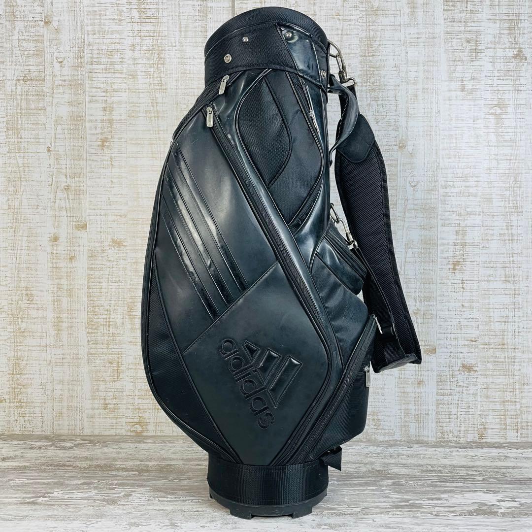 adidas アディダス　3ライン　ゴルフキャディバッグ　ブラック9型