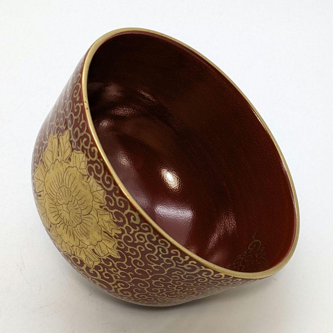 中村香菊 京焼 赤絵金襴手茶盌 共箱 清水焼 抹茶碗 抹茶茶碗 茶道具 茶器