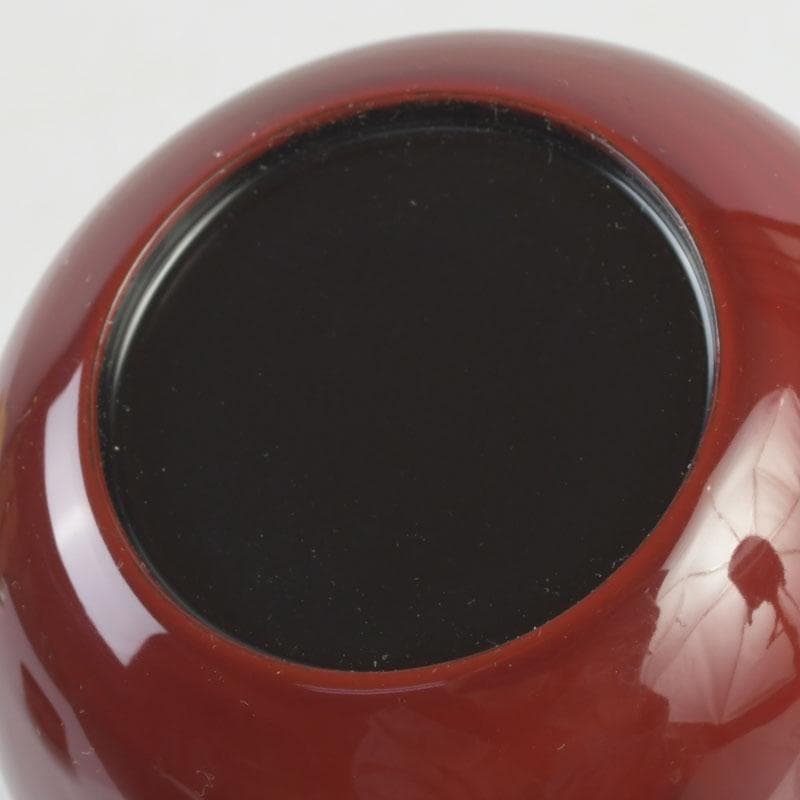 茶道具　朱塗　花草蒔絵　棗　時代箱付　V　9692