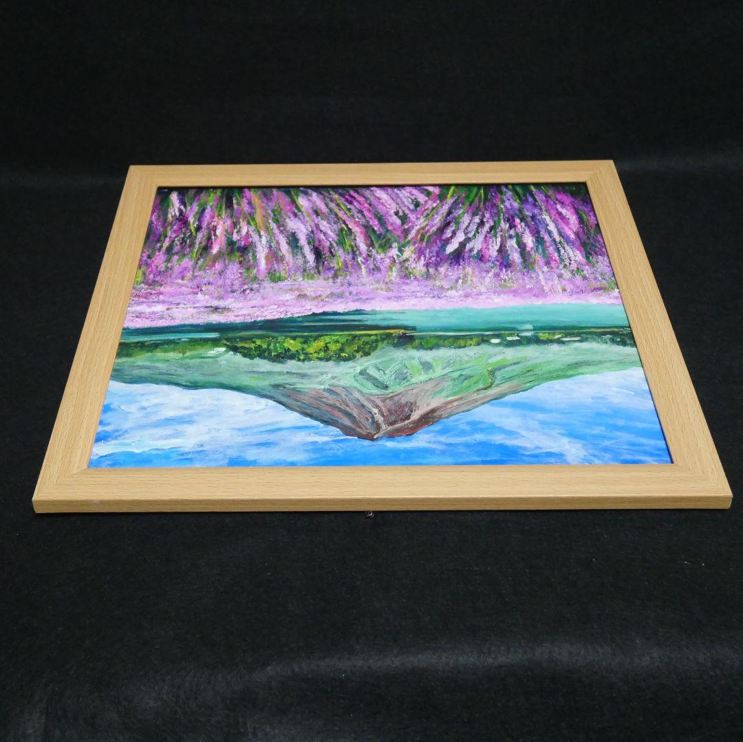 油絵 油彩 油彩画 絵 絵画【富士山とラベンダー畑】