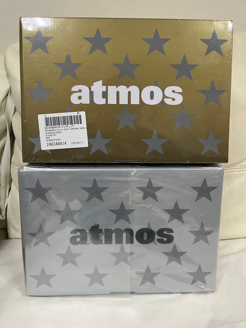 新品未開封品　BE@RBRICK atmos GOLD WHITE
